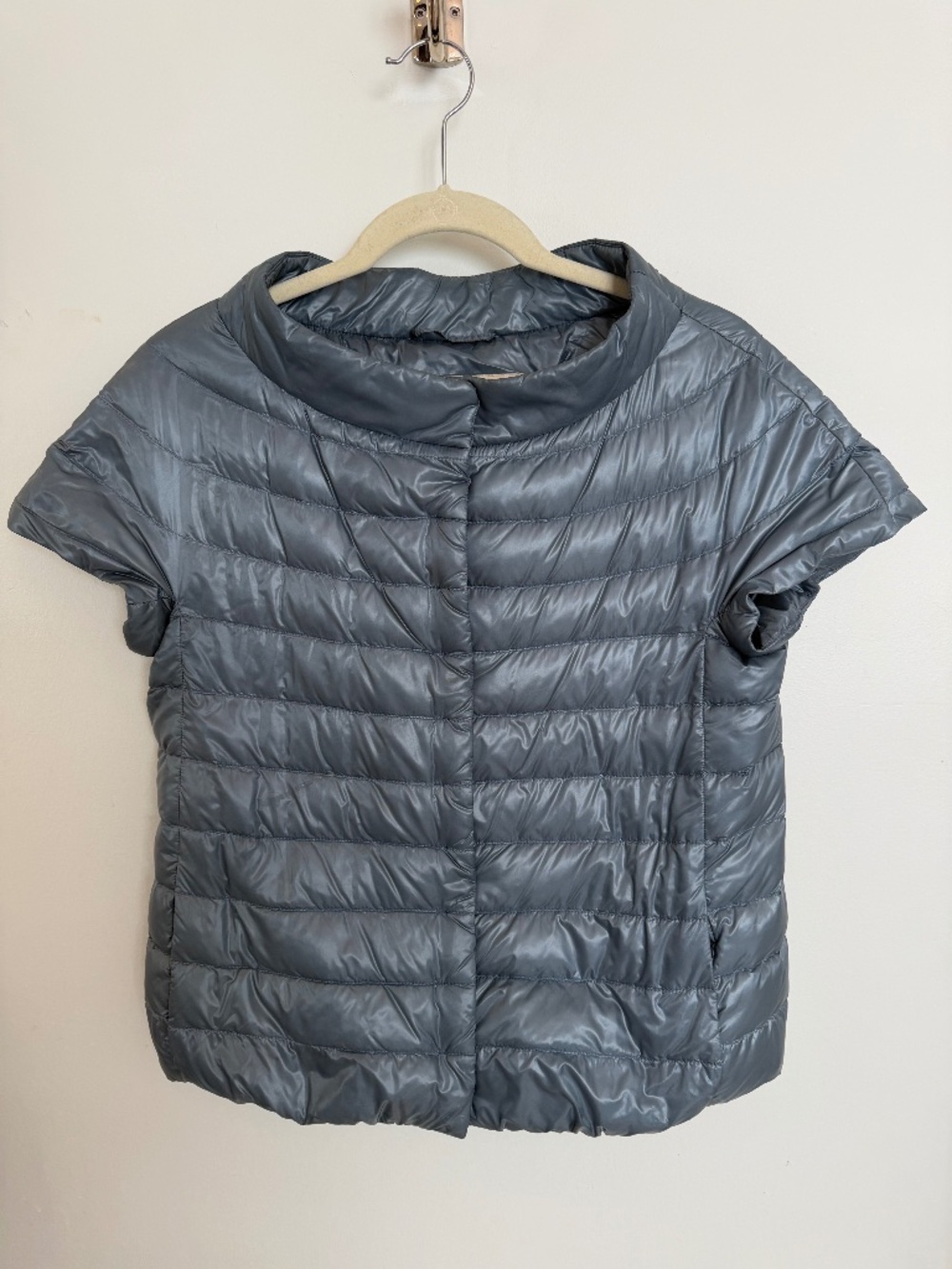 Herno Emilia Cap Sleeve Quilted Down Jacket Blue